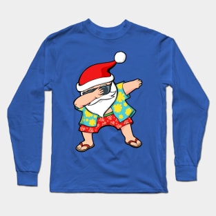 Hawaiian Dabbing Santa Long Sleeve T-Shirt